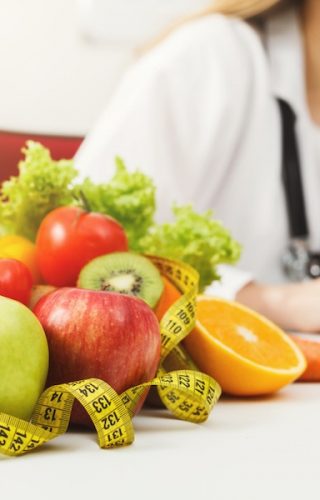 healthy food on table with dietician